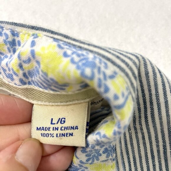 Tommy Bahama 100% Linen Stripe Long Sleeve Button Front Shirt size Large - Picture 5 of 5